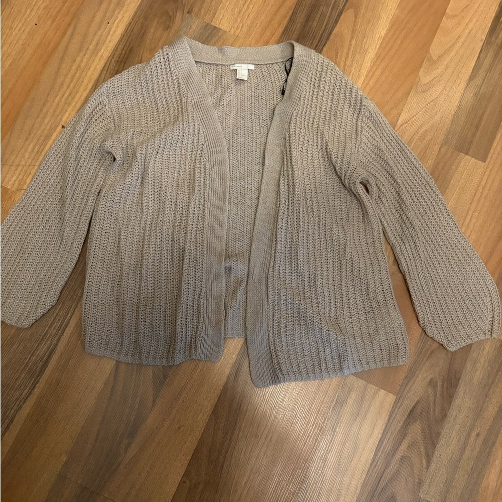 H&M Textured Open-Front Cardigan - Beige